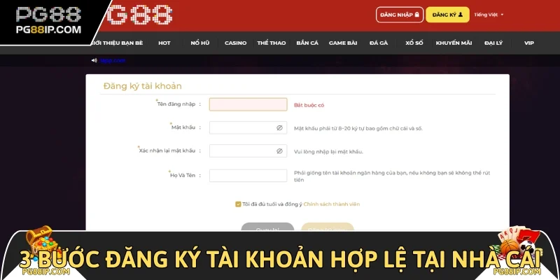 3 bước đăng ký tài khoản hợp lệ tại nhà cái